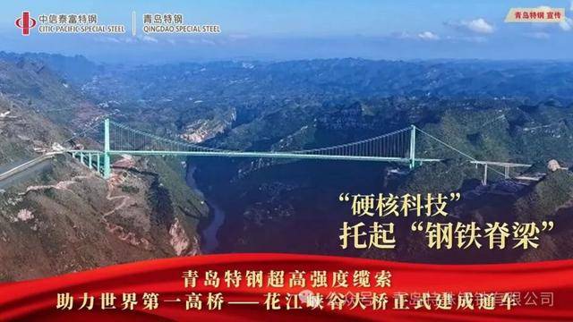 青岛特(tè)钢绿色(sè)钢铁铸就世界之巅 花江(jiāng)峽(xiá)谷大桥正式通车